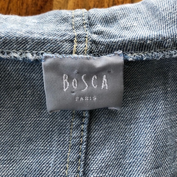 BOSCA Paris -XS-SM- Hooded Linen Jean Shirt/Jacket - Picture 5 of 8